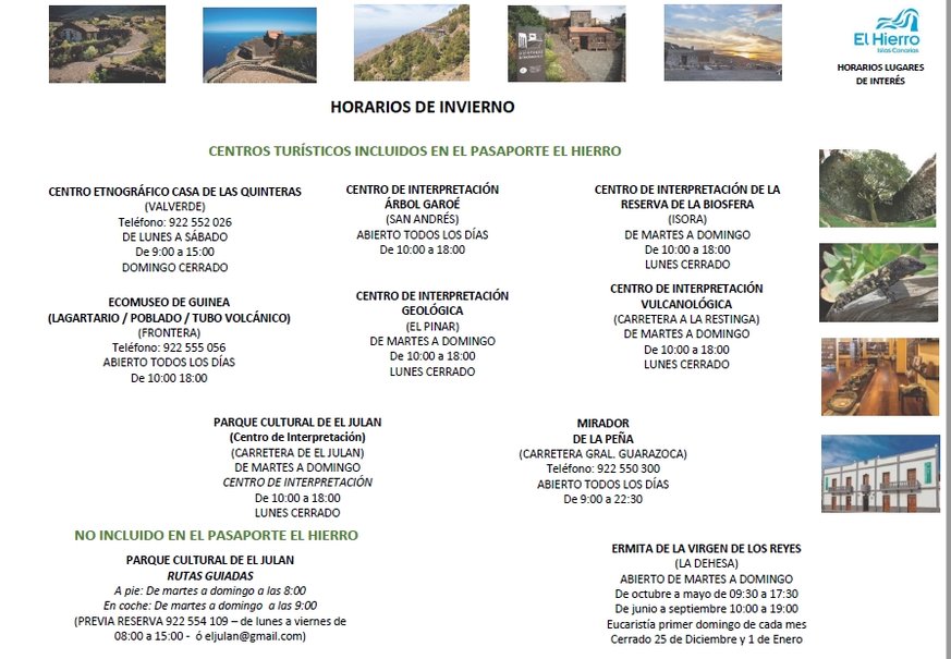 Hierro horarios clearance